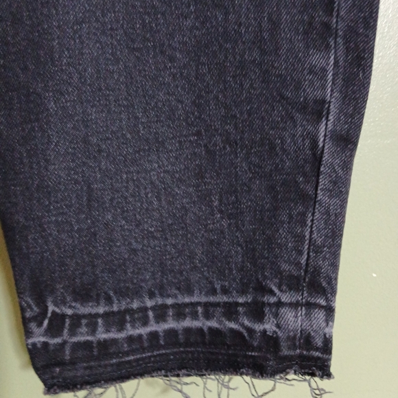 Old Navy High Rise Slouchy Straight Black Denim Jeans Size 14 Button Fly Grunge - Picture 9 of 13